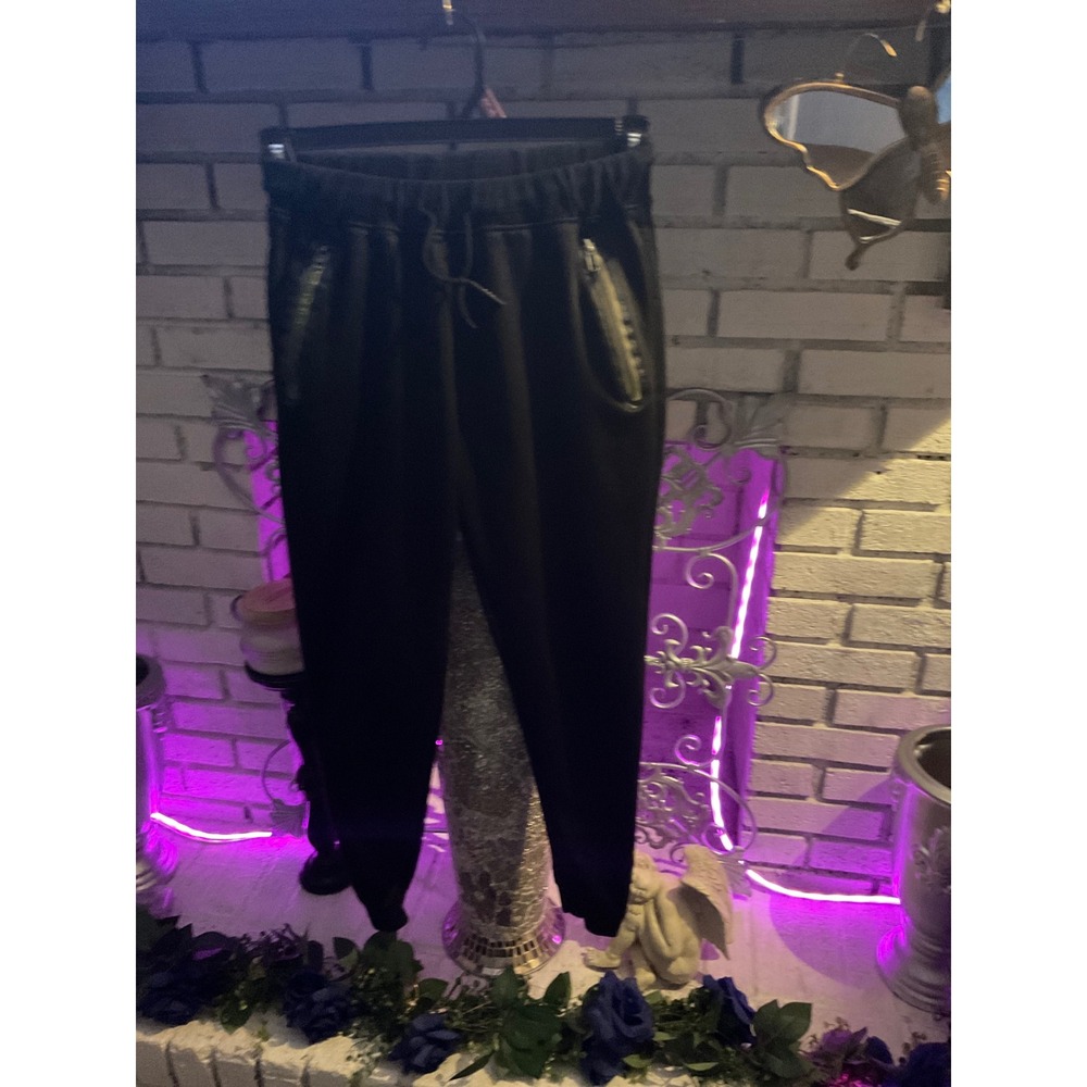 Ring of Fire Mens Joggers Black Zipper Pocket Sweatpants Size Medium Athletic